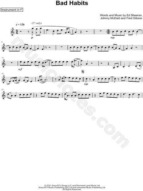 Collection: Bad Habits - F Instrument & Piano