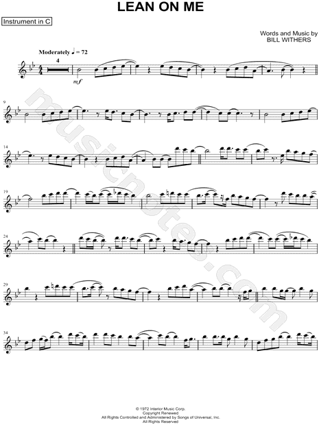 Collection: Lean on Me - C Instrument & Piano