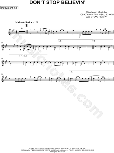 Collection: Don't Stop Believin' - F Instrument & Piano