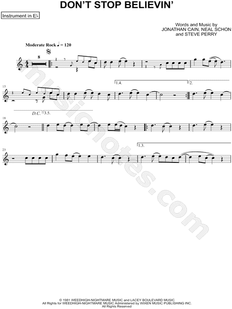 Collection: Don't Stop Believin' - Eb Instrument & Piano