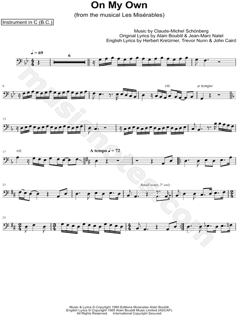 Collection: On My Own - Bass Clef Instrument & Piano