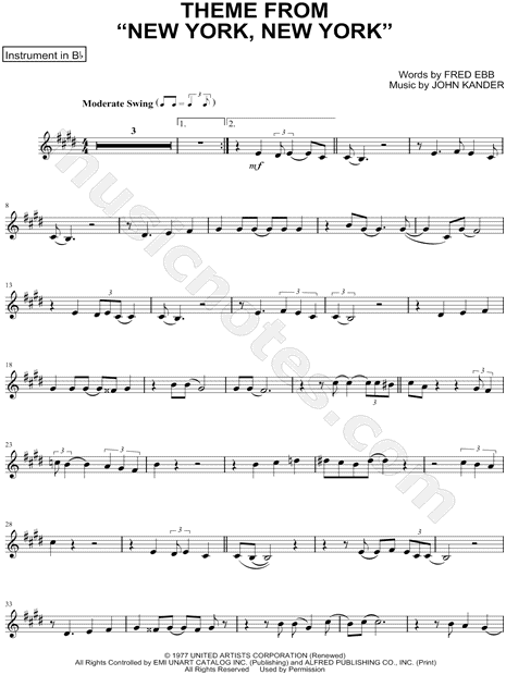 Collection: Theme from New York, New York - Bb Instrument & Piano