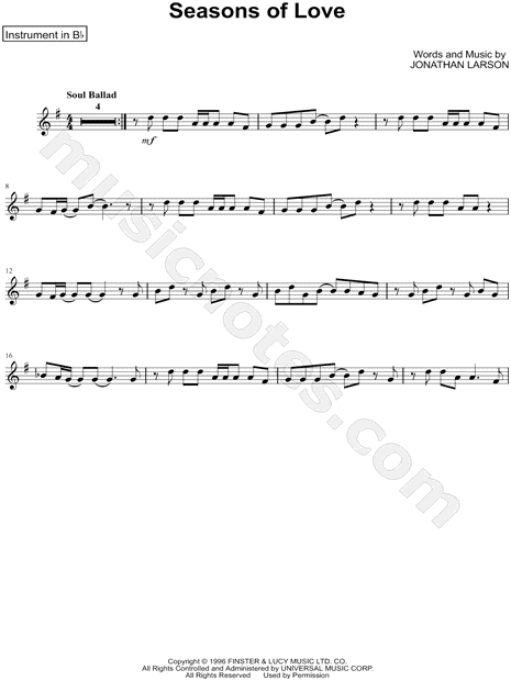Collection: Seasons of Love - Bb Instrument & Piano