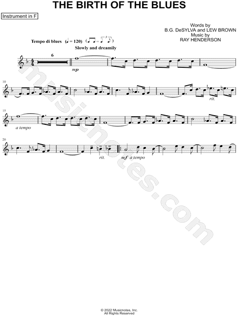 Collection: The Birth of the Blues - F Instrument & Piano