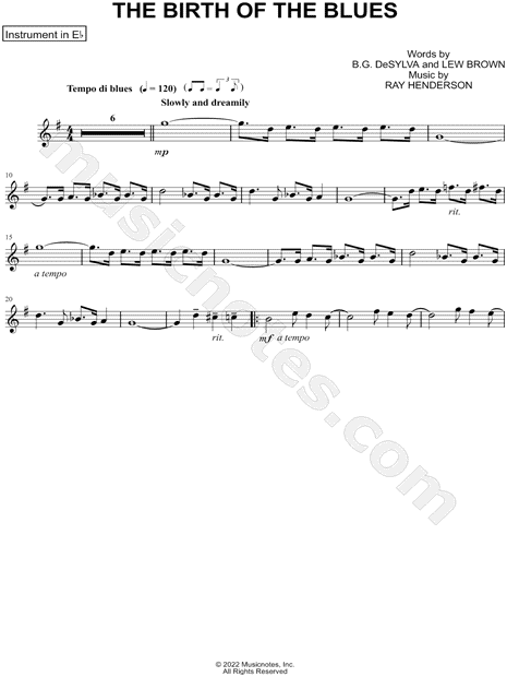 Collection: The Birth of the Blues - Eb Instrument & Piano