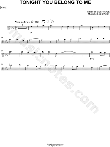 Collection: Tonight You Belong to Me - Viola & Piano