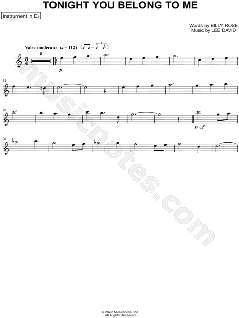 Collection: Tonight You Belong to Me - Eb Instrument & Piano