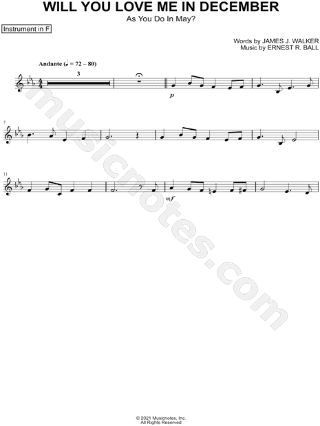 Collection: Will You Love Me in December - F Instrument & Piano