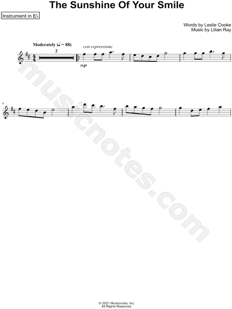Collection: The Sunshine of Your Smile - Eb Instrument & Piano