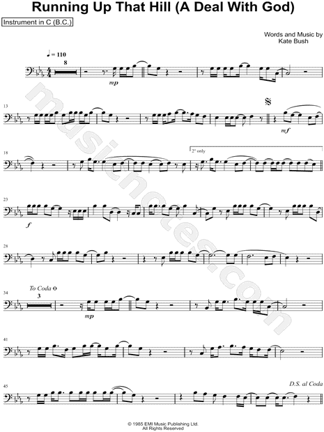 Collection: Running Up That Hill - Bass Clef Instrument & Piano