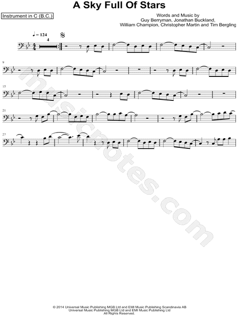 Collection: A Sky Full of Stars - Bass Clef Instrument & Piano