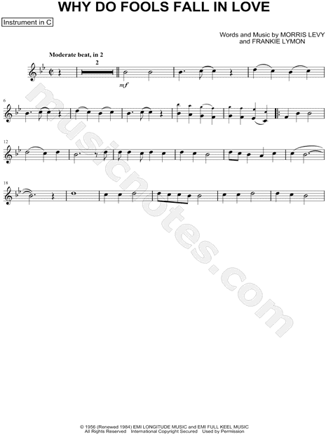 Collection: Why Do Fools Fall In Love - C Instrument & Piano