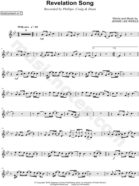 Collection: Revelation Song - C Instrument & Piano