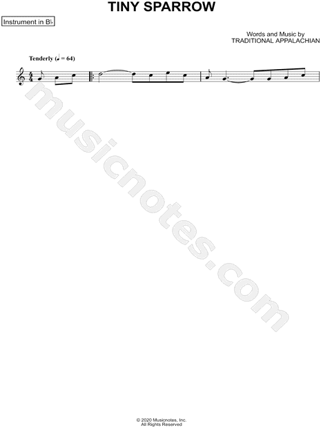 Collection: Tiny Sparrow - Bb Instrument & Piano