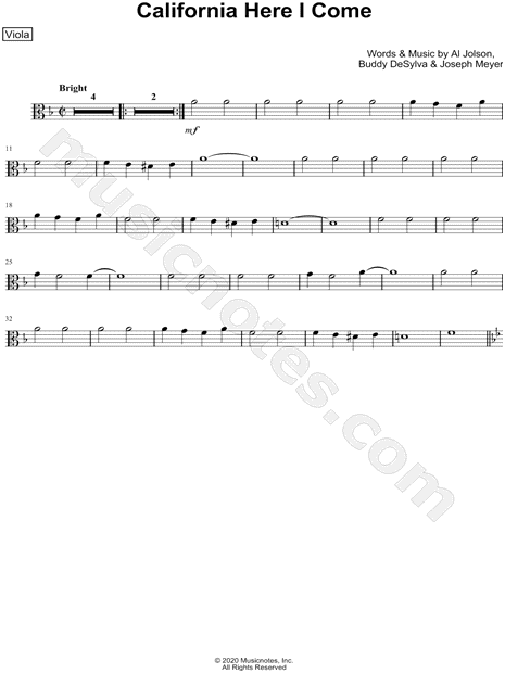 Collection: California, Here I Come - Viola & Piano