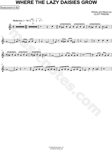Collection: Where the Lazy Daisies Grow - Bb Instrument & Piano