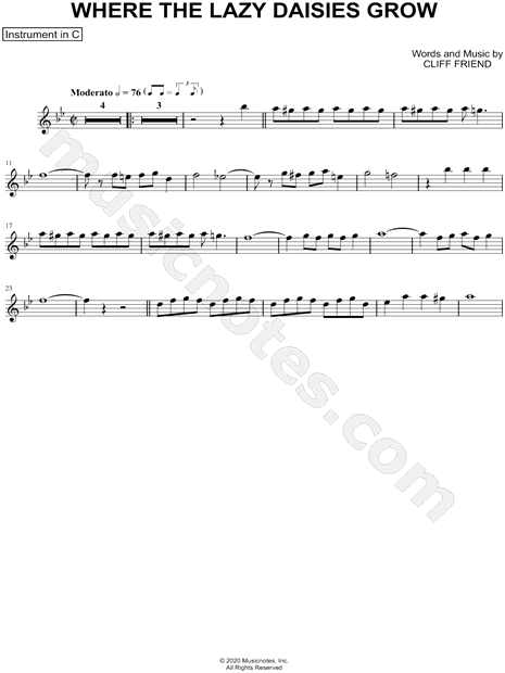 Collection: Where the Lazy Daisies Grow - C Instrument & Piano