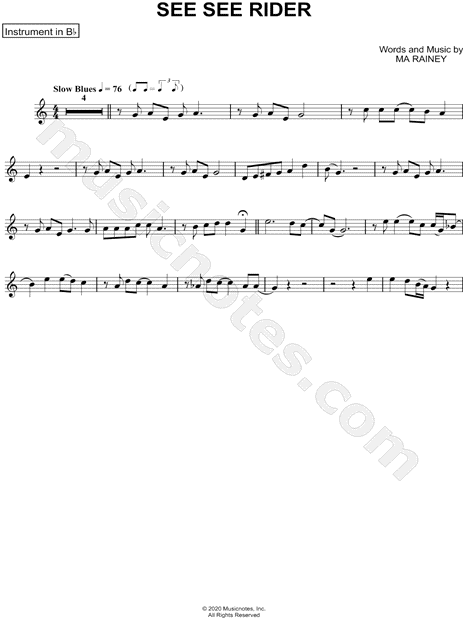 Collection: See See Rider - Bb Instrument & Piano