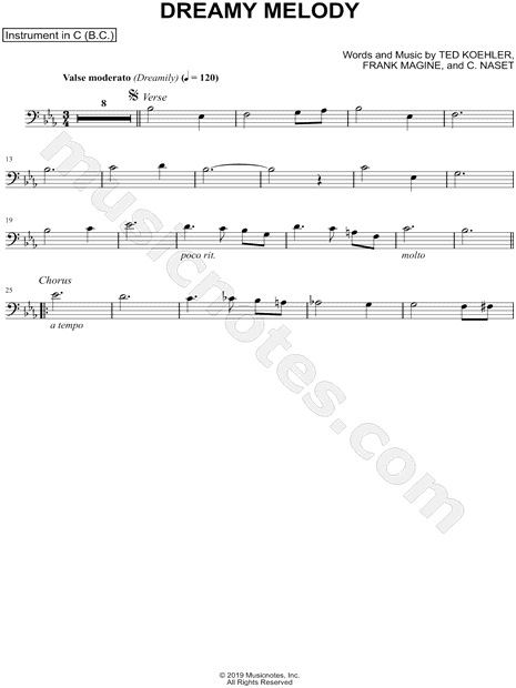 Collection: Dreamy Melody - Bass Clef Instrument & Piano