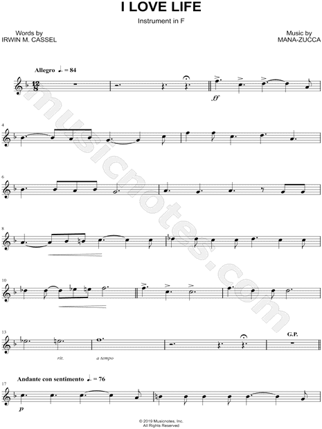 Collection: I Love Life - F Instrument & Piano