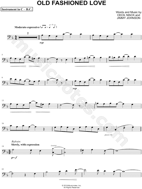 Collection: Old Fashioned Love - Bass Clef Instrument & Piano