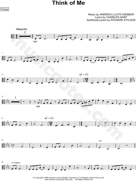 Collection: Think of Me - Viola & Piano