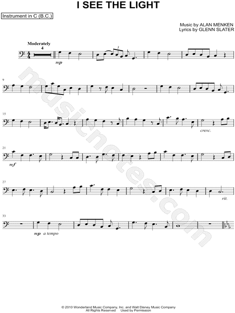 Collection: I See the Light - Bass Clef Instrument & Piano