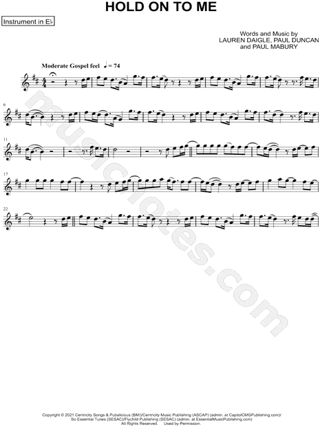 Collection: Hold On To Me - Eb Instrument & Piano