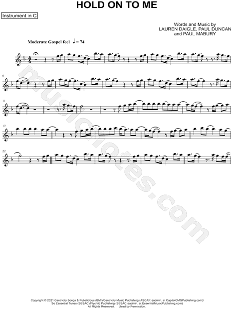 Collection: Hold On To Me - C Instrument & Piano