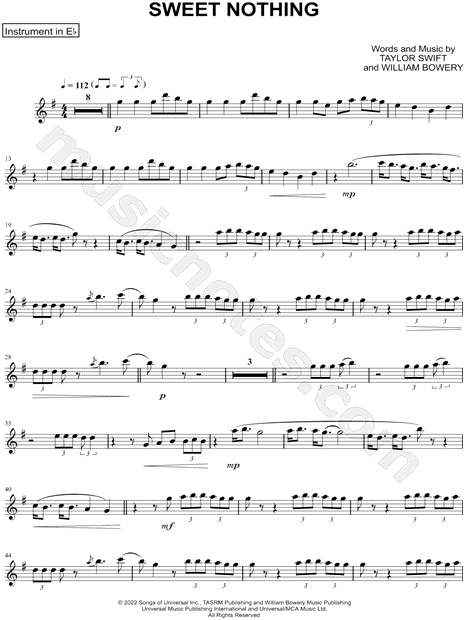 Collection: Sweet Nothing - Eb Instrument & Piano