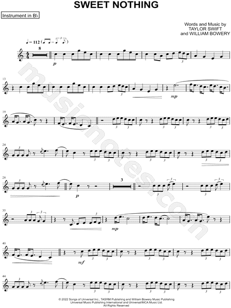 Collection: Sweet Nothing - Bb Instrument & Piano