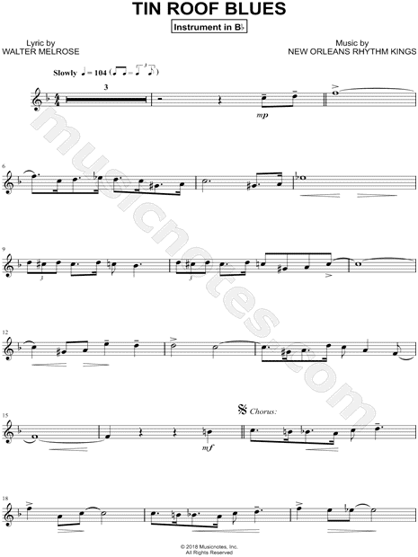 Collection: Tin Roof Blues - Bb Instrument & Piano