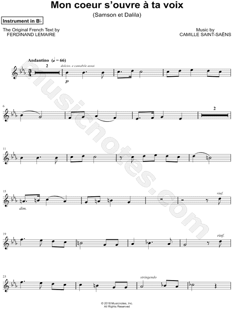 Collection: Mon coeur s'ouvre à ta voix - Bb Instrument & Piano