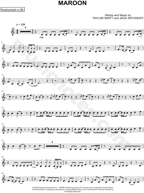 Collection: Maroon - Bb Instrument & Piano