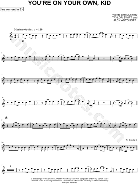 Collection: You're on Your Own, Kid - Eb Instrument & Piano