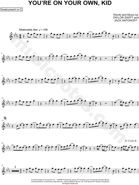 Collection: You're on Your Own, Kid - C Instrument & Piano