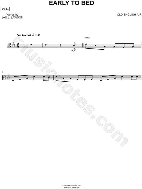 Collection: Early to Bed - Viola & Piano