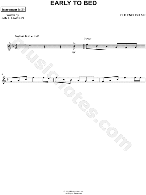 Collection: Early to Bed - Bb Instrument & Piano
