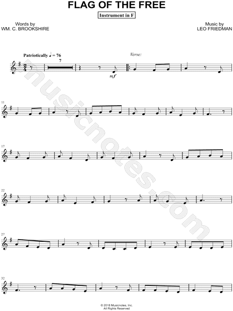 Collection: Flag of the Free - F Instrument & Piano