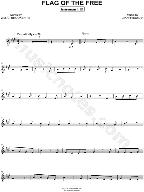 Collection: Flag of the Free - Eb Instrument & Piano