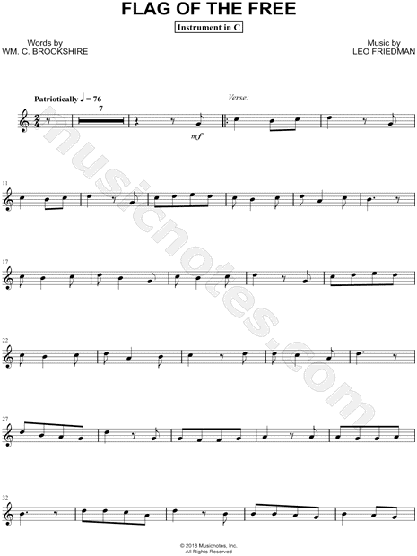 Collection: Flag of the Free - C Instrument & Piano