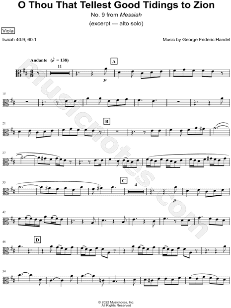 Collection: O Thou That Tellest Good Tidings to Zion - Viola & Piano