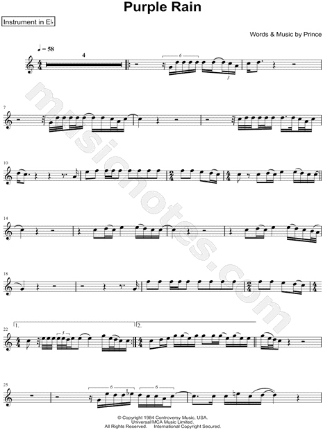 Collection: Purple Rain - Eb Instrument & Piano
