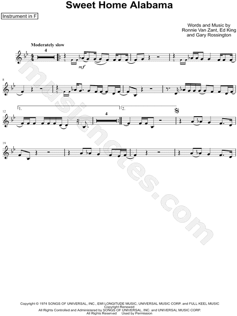 Collection: Sweet Home Alabama - F Instrument & Piano