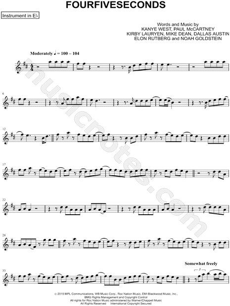 Collection: FourFiveSeconds - Eb Instrument & Piano