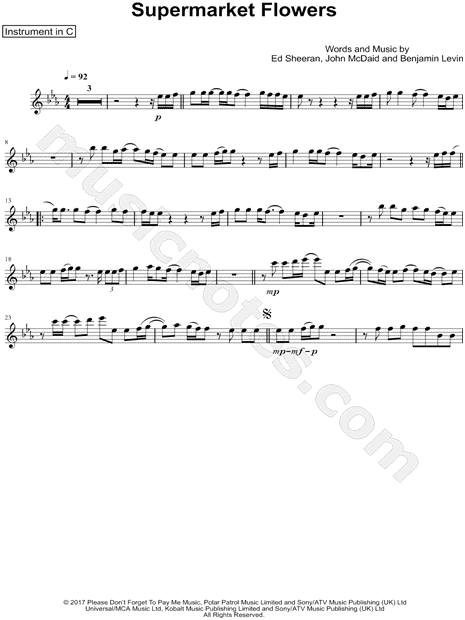 Collection: Supermarket Flowers - C Instrument & Piano