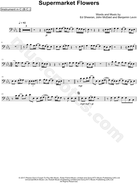 Collection: Supermarket Flowers - Bass Clef Instrument & Piano