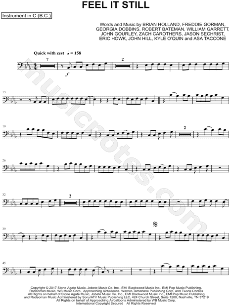 Collection: Feel It Still - Bass Clef Instrument & Piano