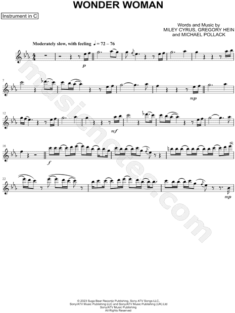 Collection: Wonder Woman - C Instrument & Piano