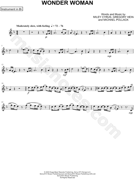 Collection: Wonder Woman - Bb Instrument & Piano